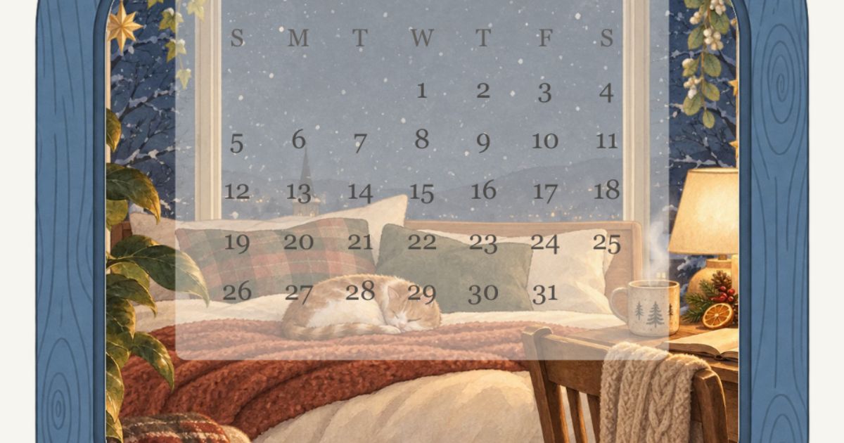 季節の小さな景色を立体的に眺めるDiorama Calendarの画面