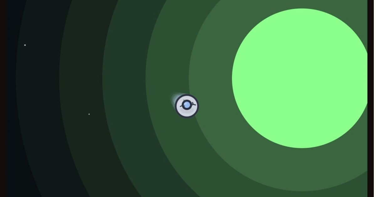 宇宙を漂う小型宇宙船を描いたORBIT — Silent Rebootの画面